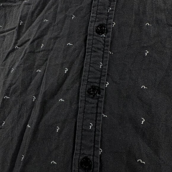 EVISU Genes Dark Gray Medium Long Sleeve Button Up Shirt AOP Logo Print Cotton - Picture 12 of 14